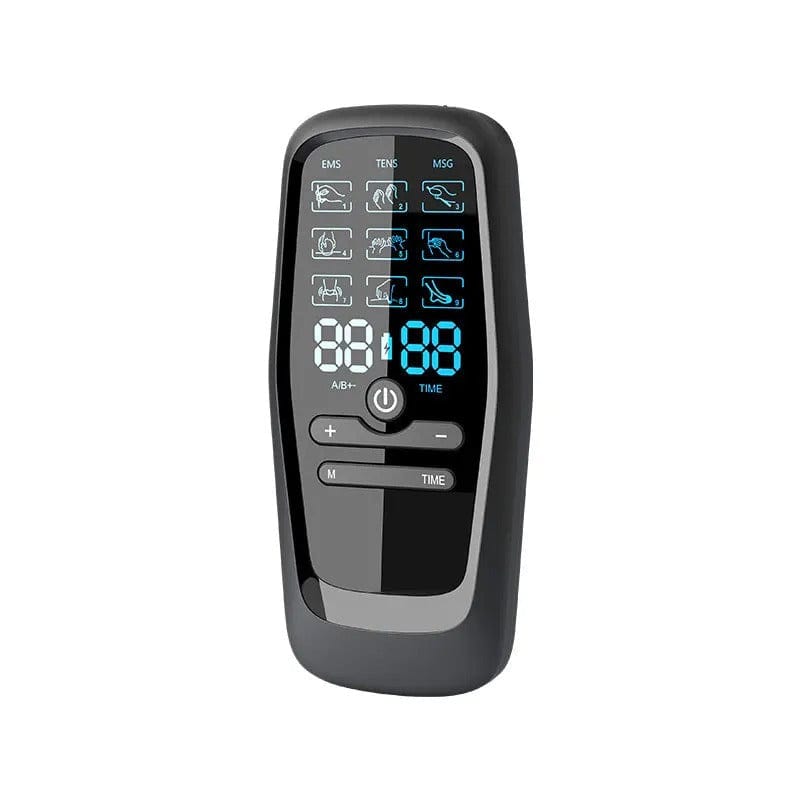 TENS- og EMS-muskelstimulator med elektroder til smertelindring og muskelaktivering derhjemme