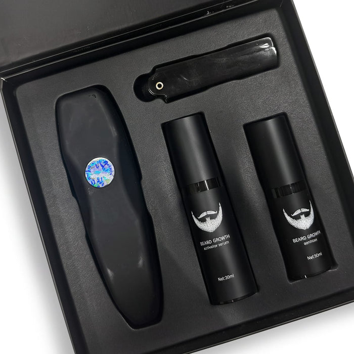 Kropsbutikken Skægvækstkit med microneedling (4 dele)