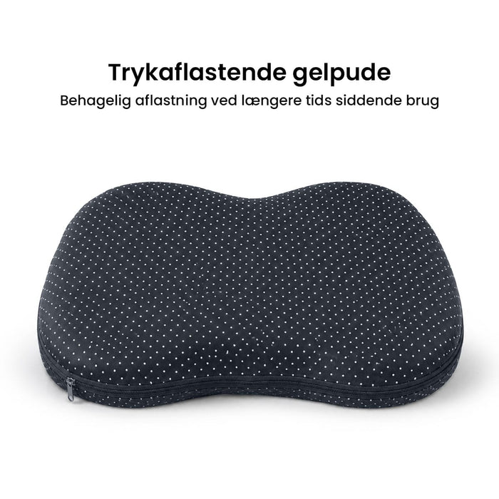 Trykaflastende siddepude i gel