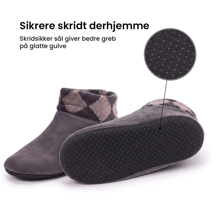 Varme indetøfler med skridsikring