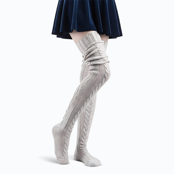 Kroppsbutiken benstr Grå Cozysocks - Varme og gode lange strømper