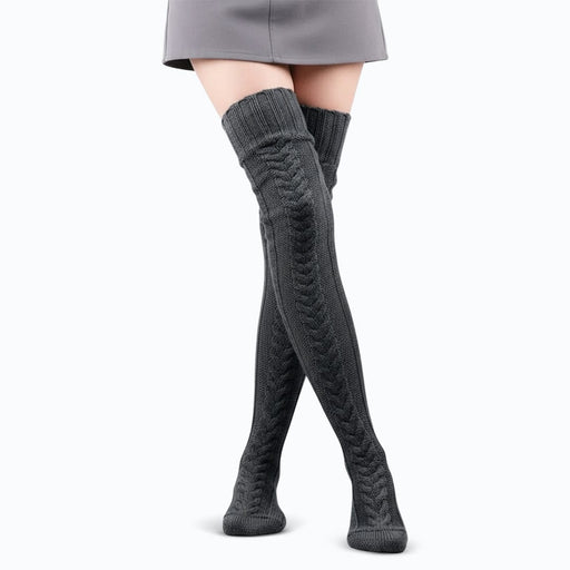 Kroppsbutiken benstr Mørkgrå Cozysocks - Varme og gode lange strømper
