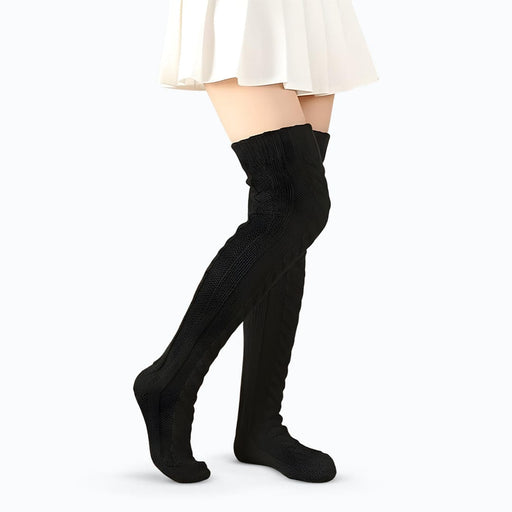 Kropsbutikken benstr Sort Cozysocks - Varme og gode lange strømper