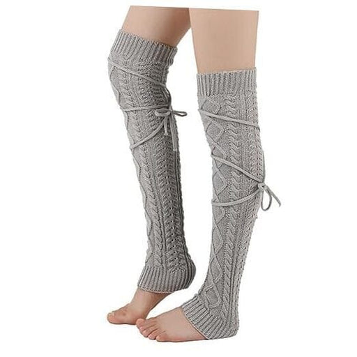 Kroppsbutiken Benvanter Lys grå Strikkede benvarmere