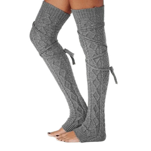 Kroppsbutiken Benvanter Mørkgrå Strikkede benvarmere