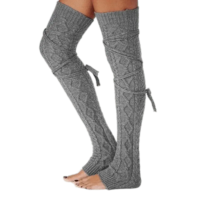 Kroppsbutiken Benvanter Mørkgrå Strikkede benvarmere