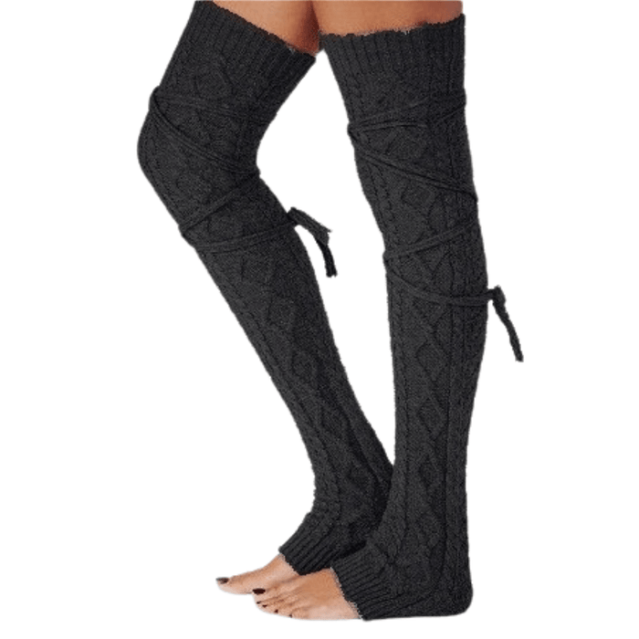 Kroppsbutiken Benvanter Sort Strikkede benvarmere