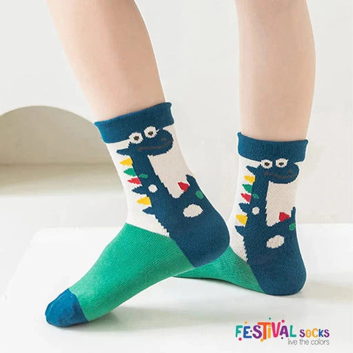 Kroppsbutiken Børnestrømper Dinosaurstrømper til børn (5-pak)