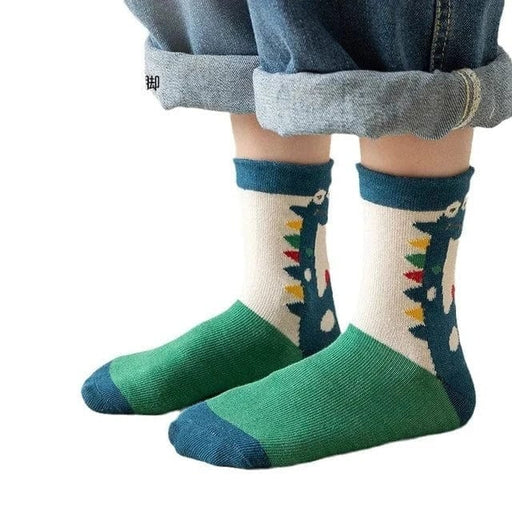 Kroppsbutiken Børnestrømper Dinosaurstrømper til børn (5-pak)