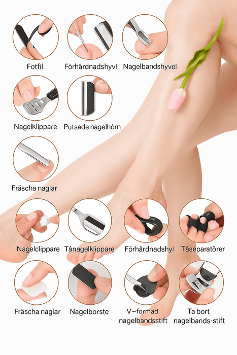 Kroppsbutiken Fodpleje Standardtitel Pedicure- og fodplejesæt 23 dele