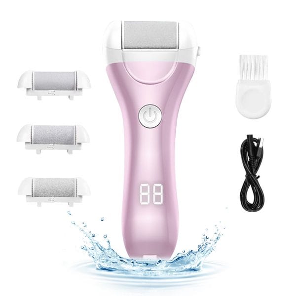 Kroppsbutiken Fodsandpapir Rosa Fothudeborttager elektrisk (med 3 slibehoveder)