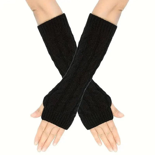 Kroppsbutiken Håndvarmere Sort Strikkede håndledsvarmere