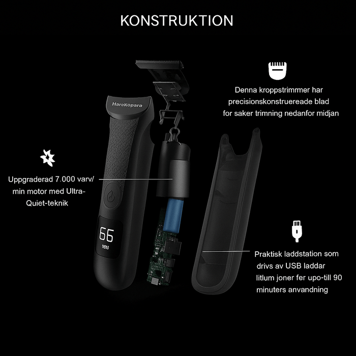 Kroppsbutiken Hårtrimmer Kropshårstrimmer med keramiske blade