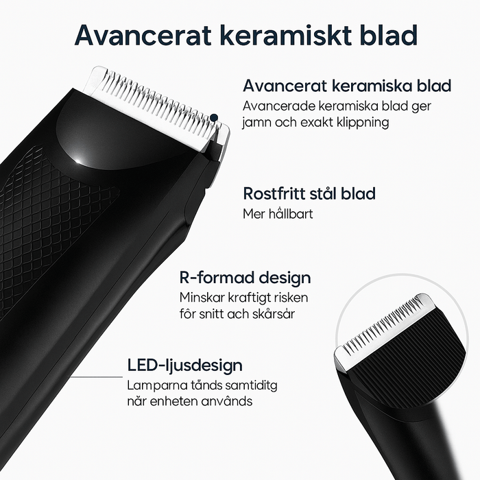 Kroppsbutiken Hårtrimmer Kropshårstrimmer med keramiske blade