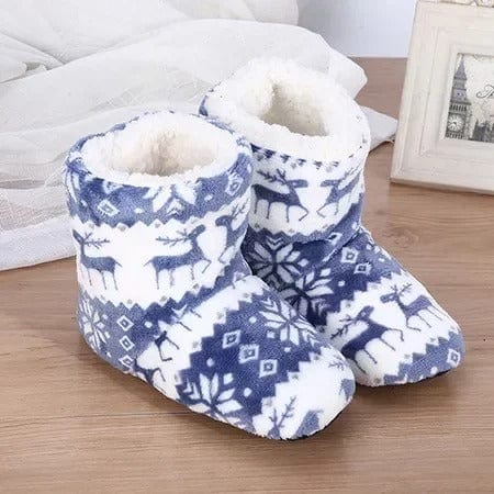 Kroppsbutiken Innetoffler Blå / 36-38 25cm Indendørs sko med elgmotiv