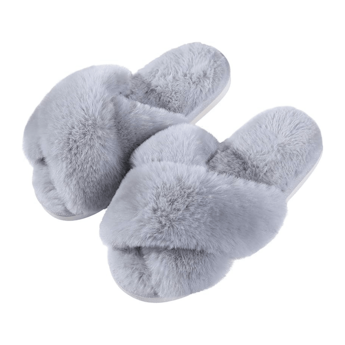 Kroppsbutiken Innetoffler Grå / 36-37 Vinterstøvler fluffy