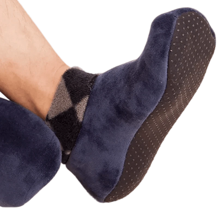 Kroppsbutiken Innetoffler One-size (37-42) / Marineblå Varme indendørssko med skridsikre såler