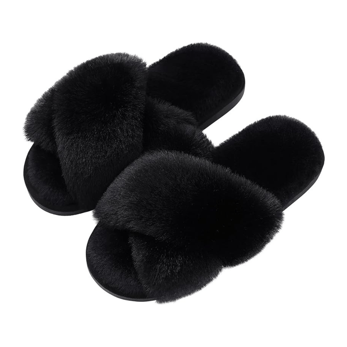 Kroppsbutikken Indendørssko Sort / 36-37 Vinterstøvler fluffy