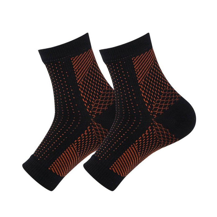 Kropsbutik kompressionsstrømper S-M (36-41) / Sort / Orange Kompressionsstrømper til blodcirkulation