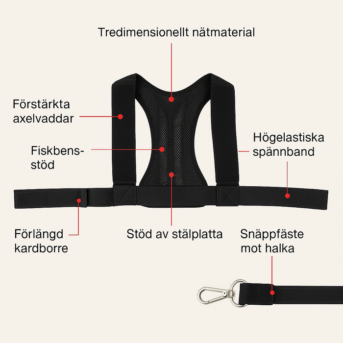 Kroppsbutiken Kropsholdning Holdningskorrigerer (justerbar model)