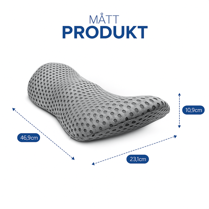 Kroppsbutiken Lænderygskudde Grå Lænderygskudde (hukommelsesskum)