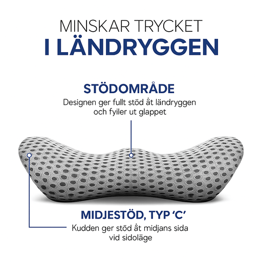Kropsbutikken Lænderygskudde Grå Lænderygskudde (memory skum)
