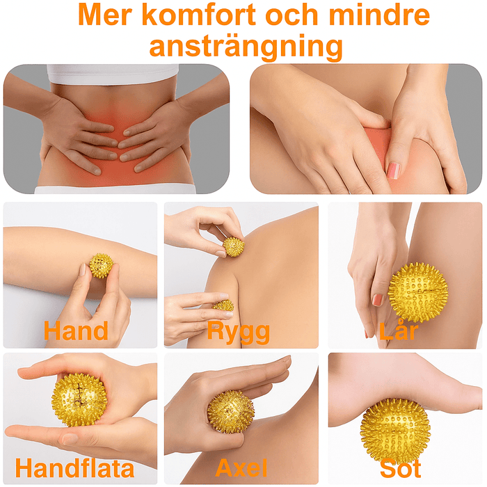 Kroppsbutiken Massage Guld (5,6 cm) Massagebold med pigge