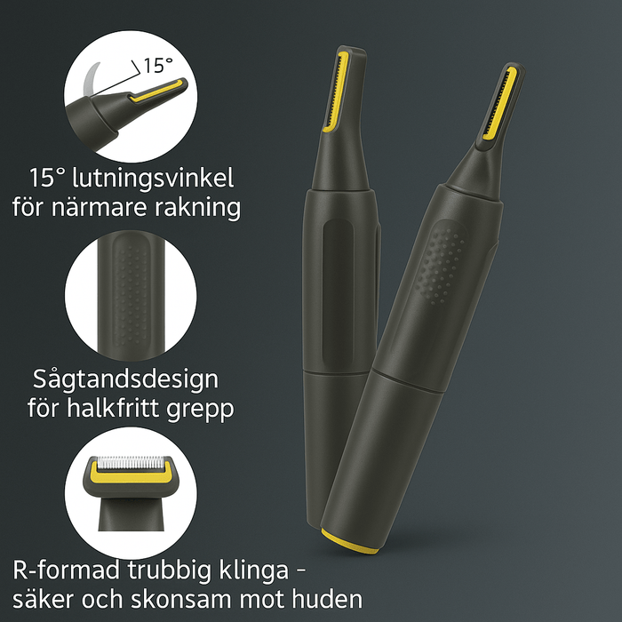Kroppsbutiken Næsetrimmer Næsehårstrimmer med LED (2 tilbehør)