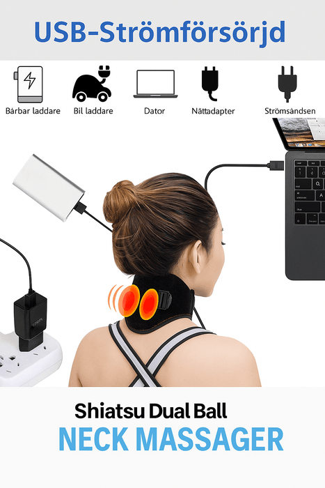 Kroppsbutiken Nakkestøtte Sort Nakkevarmer (USB, varmeindstilling)