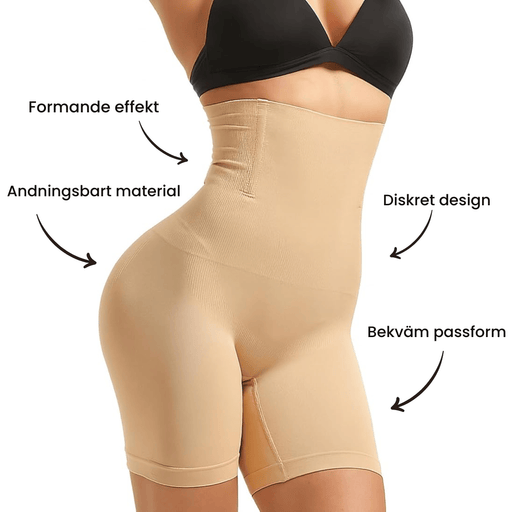 Kroppsbutiken Shapewear Højtaljede kropsformende shorts