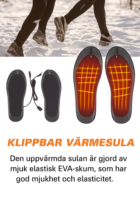 Kropsbutikken Skoinlæg Opvarmede indersåler med USB