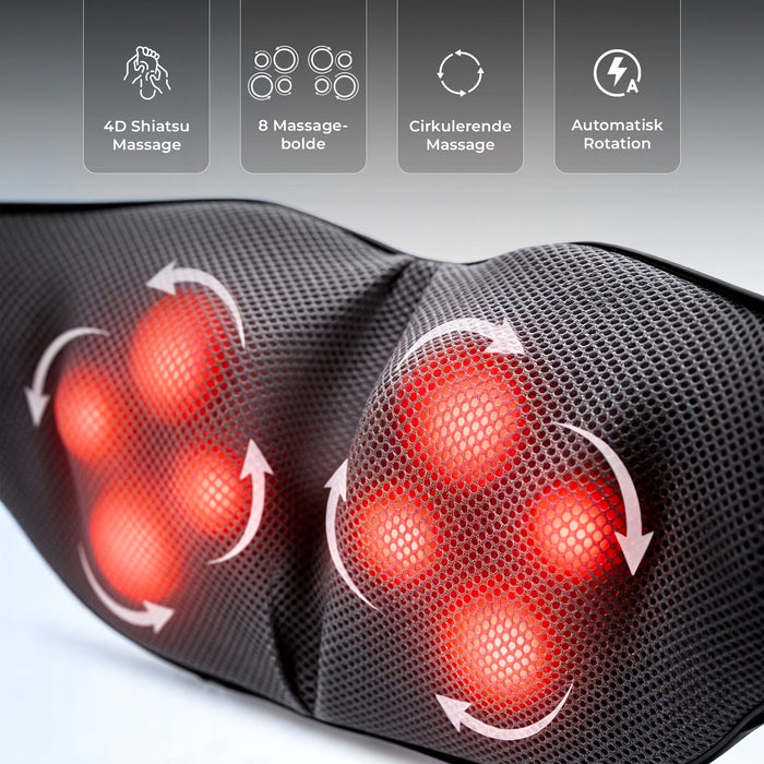 Kropsbutikken Nakkemassage Standardtitel Shiatsu massager til nakke og ryg med varme